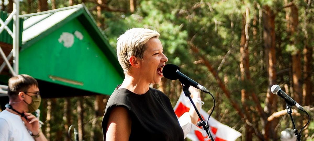 Мария Колесникова на митинге в Бресте 2 августа. Фото: , "Брестская газета"