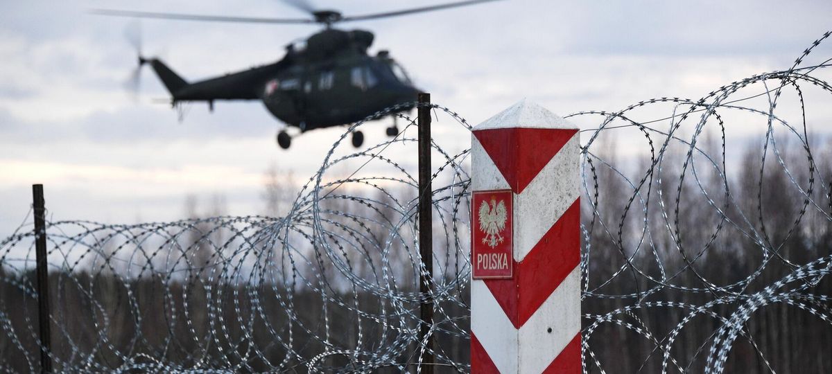 Вертолет, Польша, граница