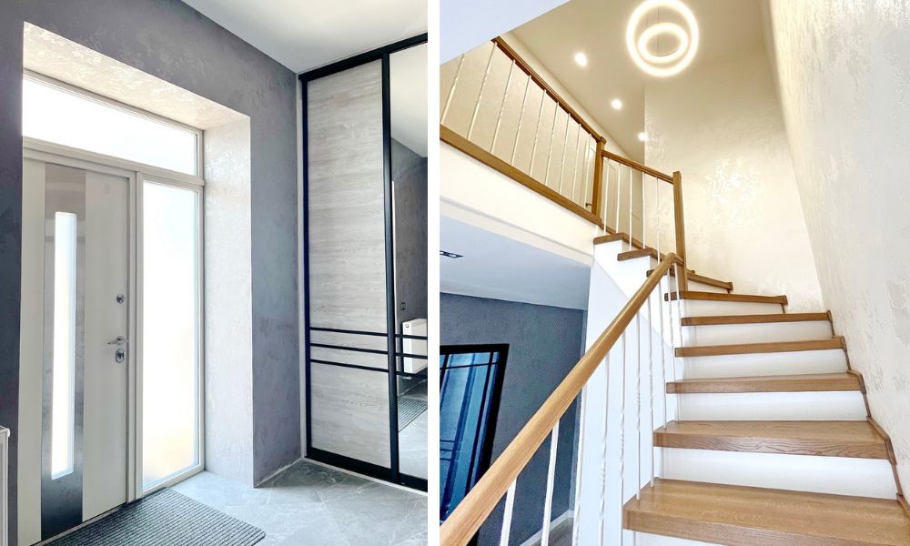 Тамбур и лестница, ведущая на второй этаж.