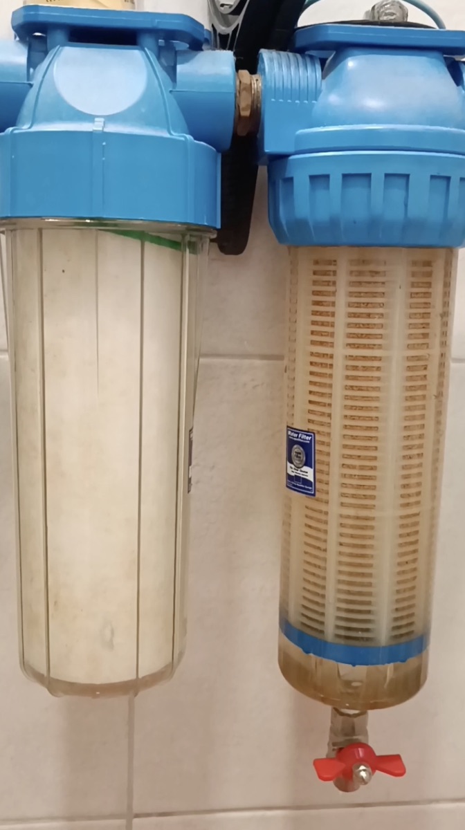 Состояние фильтров для воды в квартире по ул. Светлой в Бресте после визита работников Брестводоканала. Фото: Телеграм.