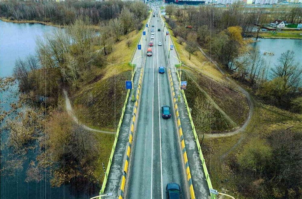 Вид с моста на микрорайон Юго-Запад в Бресте. Фото из отчета «БелдорНИИ»