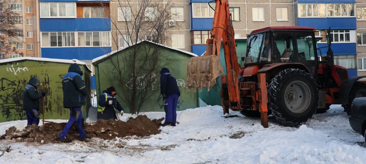 Прорыв водопровода в Пинске 19 января 2026 года. Фото: «Пинский вестник»