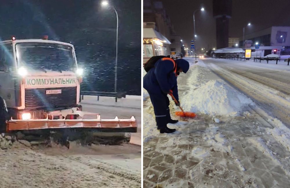 В Бресте убирают снег в январе 2026 года