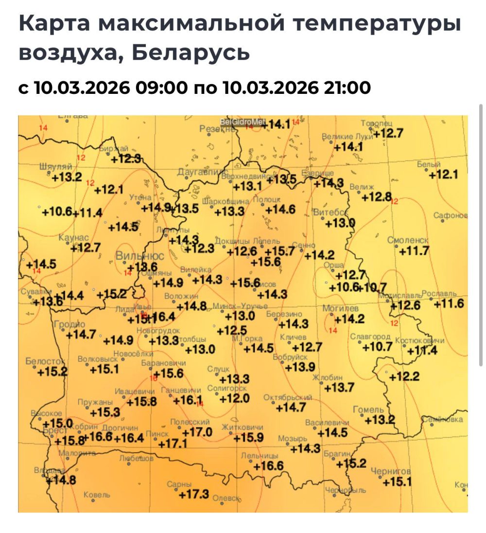 температура в Беларуси