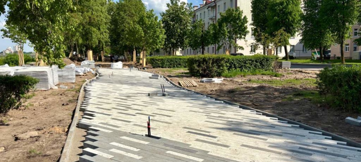 Благоустройство сквера на улице Дарвина в Гродно