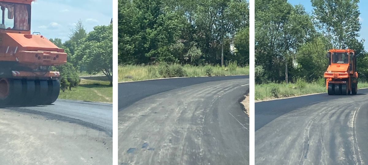 Укладка асфальта на улице Новоселов в Бресте